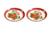 Plato redondo de melamina A8 doble felicidad para restaurantes de comida rápida, comedores y restaurantes, adecuado para platos salteados, tazones de arroz, comida de buffet y guarniciones para hot pot.