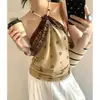 Pañuelo cuadrado vintage con bloques de color y flecos para mujer, estampado de monedas de alta gama estilo francés, corbata para el cuello tipo top tubo, pañuelo de seda, chal, cinturón para la cintura, moderno