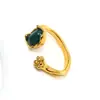 Nuevo Anillo de Zirconia de Temperamento de Lujo Ligero Transfronterizo Europeo y Americano Alto Sentimiento para Mujer Acero de Titanio Oro de 18k Anillo Abierto Venta Directa