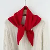 Bufanda Pequeña de Color Puro Nueva Bufanda Triangular Tejida Mezclada con Lana Australiana Turbante para Mujer Chal Cálido de Abrigo Otoño e Invierno