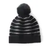 Chapéu de Cashmere Macio 2026 Outono e Inverno Novo Estilo Moda Feminina Casual Chapéu Slouchy que Protege as Orelhas Chapéu de Tricô Listrado
