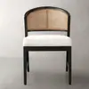 Silla de Comedor de Madera Maciza Estilo Nórdico Silla para Mesa de Té Estilo Tronco Silla con Respaldo de Ratán para Hotel de Diseño B&B