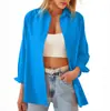 Ropa de Mujer Nueva 2024 Transfronteriza Europea y Americana Amazon Otoño Moda Holgada Color Caramelo Manga Larga Cárdigan Camisa Top