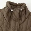 ZA AliExpress mais vendido moda transfronteiriça casual jaqueta de algodão de corte solto com gola alta para mulheres em estilo europeu e americano