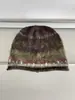 Gorro de Tricô Slouchy Artístico Estilo Coreano Fair Isle com Borda Enrolada para Mulheres, Atmosfera Vintage Outono e Inverno, Pequeno Turbante Afina o Rosto Chapéu de Frio