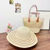 Bolso Tejido de Paja, Sombrero de Paja con Protección Solar, Bolso de Hombro de Gran Capacidad, Versátil y de Moda, Listo para Venta al por Mayor