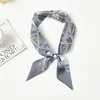 Pañuelo de Seda Pequeño Largo Estrecho Corto para Mujer, Estilo Francés Retro, Primavera y Otoño, Cinta para Atar Bolsos, Diadema, Decoración de Serpentina, Pañuelo Delgado