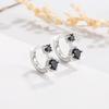 Brincos de prata de lei 925 com zircônia preta para mulheres, estilo frio nicho, tarraxa de orelha de alta qualidade, brincos simples de luxo leve estilo Ins, atacado
