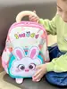 Nova Mochila Escolar de Desenho Animado para Jardim de Infância Mochila Infantil Fofa Dinossauro Coelho Mochila com Proteção para a Coluna para Meninos e Meninas que Vão para a Escola