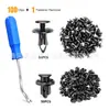 100 Piezas Clips Remache Sujetadores de Parachoques Tipo Empuje 2 Tipos de Sujetadores Automáticos de Clip Universales