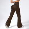 Calça Flare de Yoga Europeia e Americana Transfronteiriça para Levantar o Bumbum Feminino, Calça Longa Fitness Micro Flare, Calça Esportiva de Cintura Alta Efeito Empina Bumbum Emagrecedora com Barra Larga
