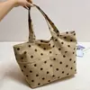 Nova Moda Outono/Inverno Bolinhas Menina Fofa Veludo Cotelê 2026 Tendência Moda Primavera Bolsa de Ombro Único Bolsa Tote