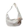 Celebrante da Internet Bolsa Bordada Feminina 2024 Primavera e Verão Nova Chegada Elegante Lona Dumpling Bolsa Leve Grande Capacidade Ombro Crossbody Bolsa