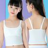 Camiseta interior tipo chaleco de algodón 9-12 con copas en el pecho, top sin mangas de cuello redondo para niñas, adecuado para estudiantes, ropa de verano