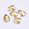 Vidro gota d'água colorido garra diamante ponta afiada fundo costura à mão Diamante diy decoração de vestido de noiva Diamante de Cristal acessórios para sapato bolsa atacado
