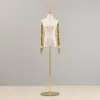 Tienda de ropa accesorios para maniquíes mujer mano dorada cuerpo medio soporte de exhibición de mesa cuerpo completo soporte de maniquí de boda