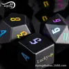 Jogo de Mesa Dungeons & Dragons Dosy Conjunto de 7 Peças Swing Dado Poliedro DND Colorido Galvanizado Fosco Obsidiana