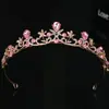 Coroa de noiva europeia e americana adorno de cabeça moderno minimalista barroco cristal coroa acessórios de cabelo acessórios para vestido de noiva atacado