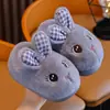 Pantuflas de algodón para niños, diseño de conejo lindo de dibujos animados de invierno para niñas, pantuflas interiores antideslizantes, pantuflas de bebé esponjosas, pantuflas de algodón para padres e hijos