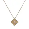 Colar Versátil Flor de Trevo de Quatro Folhas Vazada com Zircônia em Estilo Francês de Luxo Leve, Corrente Super Brilhante para Clavícula para Mulheres