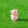 Paisagem em miniatura, figura de porco caminhando criativa e fofa, decoração de jardinagem, ornamento DIY, acessório para pendurar, figura em miniatura