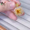 Moderna Cadena con Colgante de Diamante de Cristal de Azúcar Amarillo de la Misma Tienda que la Joyería de Oro, Joyería de Lujo Ligero de Gama Alta, Regalo para Novia