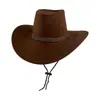 Sombrero de vaquero occidental para mujer, ala ancha para protección solar durante viajes por las regiones del oeste, sombrero de caballero de pradera estilo retro americano