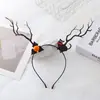Diadema Luminosa Divertida de Calabaza de Halloween Transfronteriza para Niñas, Pinza para el Cabello con Cuernos de Murciélago Divertidos