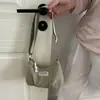 Bolso Plegado de Rayas Estilo Japonés para Mujer, Pequeño, Fresco, Versátil, Bolso de Mano para el Trabajo, Bolso de Hombro, Bolso Cruzado de Compras Casual a la Moda