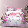 Textil Hogar Personalizado Transfronterizo Serie Floral de Tres Piezas Funda Nórdica 3D Comercio Exterior Ropa de Cama Impresión Digital