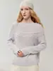 Nuevo Suéter Jacquard Calado de Seda de Morera y Cachemira para Mujer Otoño/Invierno 2026, Cuello Redondo, Corte Holgado, Capa Base Suave y Cómoda