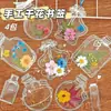 Marcador de Página Garrafa com Flores Secas Coleção Primavera Selo de Vedação de Espécimes Relevo Folhas de Árvore Materiais DIY Artesanais para Alunos do Ensino Fundamental