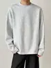 Sudadera de hombre estilo americano minimalista, color liso, cuello redondo, nueva colección de otoño, corte holgado, casual, a la moda y con estilo, perfecta como capa interior o camiseta de manga larga