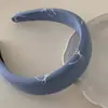 Faixa de Cabelo com Laço de Tecido Azul Sal Marinho Creme Moda Casual Feminina Acessórios de Cabelo Estilo Coreano Grampo Doce Faixa de Cabelo Faixa de Cabelo