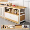 Cozinha rack multifuncional armário chão mesa de corte bancada multicamadas armário de armazenamento para micro-ondas armário lateral estreito