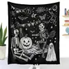 Manta para colorir DIY transfronteiriça, manta de rabiscos de Halloween, manta criativa personalizada, manta de cores