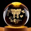 Fabricante Venta al por Mayor Suministro Directo Bola de Cristal Luminosa Tallada Internamente en 3D Luz Nocturna Decoración de Escritorio Regalo de Vacaciones Recuerdo
