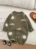 Ropa de bebé, mono de primavera para hombre y mujer, suéter de punto con estrella y luna, ropa de escalada para bebé de 100 días de luna llena