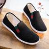 Zapatos de Tela Old Beijing para Hombre Ajenjo Transpirables Slip-On Resistentes al Desgaste Antideslizantes Negros Zapatos de Trabajo Suela Gruesa Zapatos Perezosos Talla Grande Zapatos