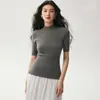 Suéter de punto fino 100% lana de hilo Yangtze calibre 18 para mujer, cuello medio alto, mangas de tres cuartos, tejido base ajustado, delgado, mangas de longitud media