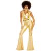 Traje de disfraz de bola de discoteca retro de los años 70 para mujer M-XL, disfraz de Halloween para juego de roles, traje cos de cuero pintado