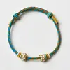 Pulsera tejida a mano con cuentas de transferencia, Cuerda de ocho hilos semiacabada en oro usable de 2.5 mm Flor de durazno, Mismo estilo para hombres y mujeres