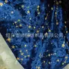 En stock terciopelo coreano elástico franela gota plástico drop terciopelo dorado estrella de cinco puntas Luna dorado tela navideña decoración de escenario