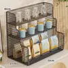 Organizador de tazas de escritorio, estante de almacenamiento para vasos de agua, caja de almacenamiento para tazas de té, adecuado para cocina, mesa de comedor, encimera y sala de estar