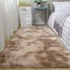 Tapete de pelo longo degradê estilo simples para sala de estar tapete de mesa de centro tapete de seda para quarto ao lado da cama tapete para bay window piso espessado