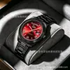 Reloj para Hombre Carsikie Banda de Acero Inoxidable Negra Resistente al Agua de Negocios Cuarzo Reloj de Exportación Esfera Grande Manecillas