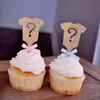 Cartão de decoração de bolo de festa de aniversário, palito decorativo para bolo, papel com glitter, palito de dente para bolo, cartão de encaixe, atacado de fábrica