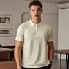 Camisa Polo de Color Sólido para Hombre de Verano con Cuello de Solapa, Manga Corta, Versátil para Negocios Casual, Top Camiseta