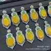 Fornecimento ao Vivo de Fábrica Pingente de Calcedônia de Gelo Alto Incrustado Colar Feminino Ovo de Pombo Ovo Grande Macarrão Pingente de Jade em estoque
