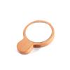 Haya de Mano Espejo Pequeño Redondo Mini Espejo Madera de Mano Espejo Pequeño Redondo de Bolsillo Portátil Espejo Cosmético
